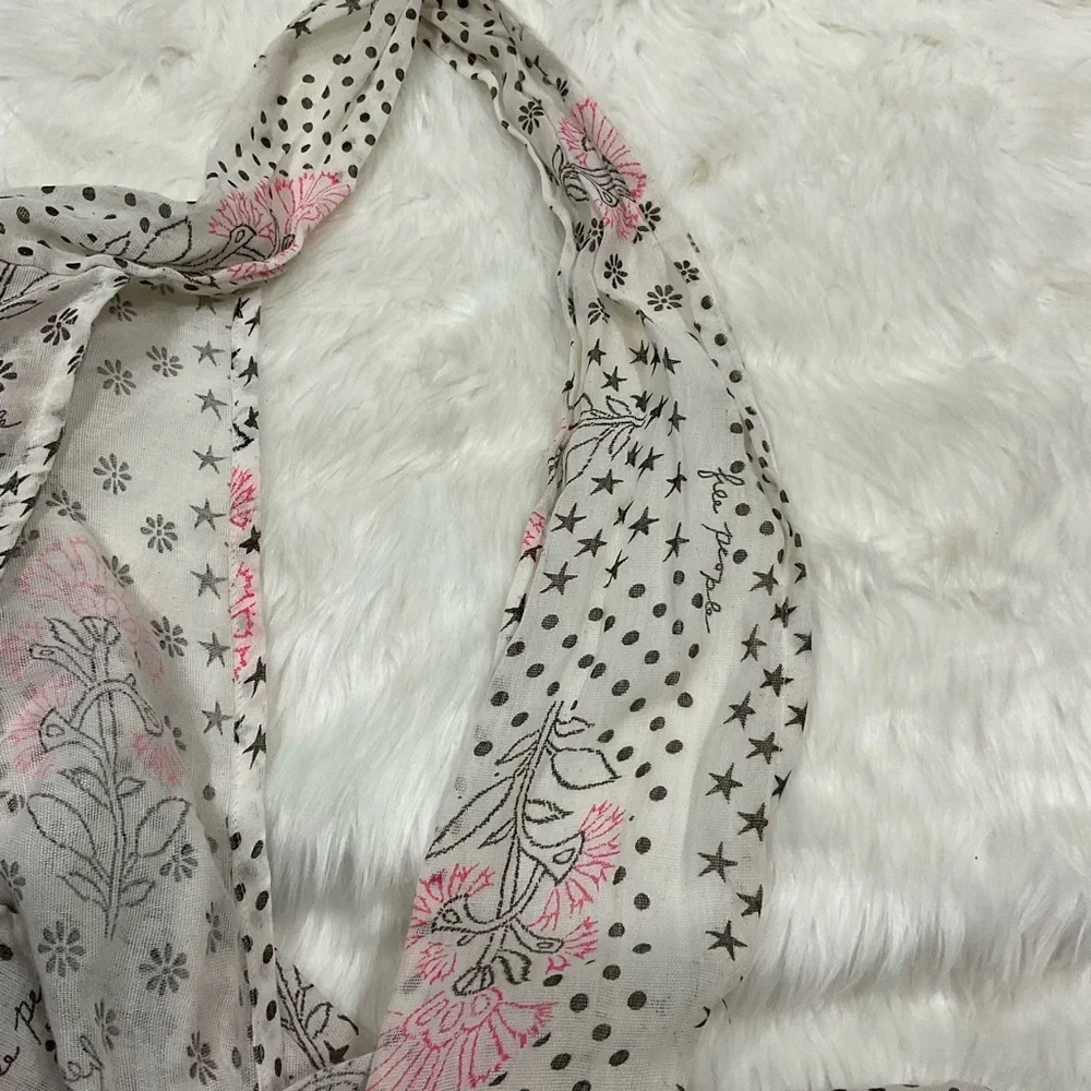 Free People Reusable Shopping Tote Large Pink Flowers Hippie Lightweight Cute
